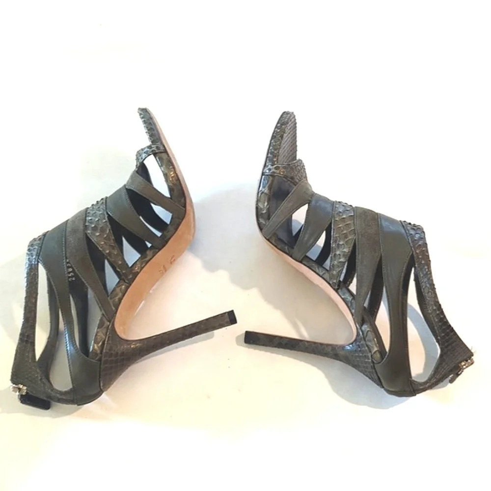 Gucci snakeskin leather suede heels size 7.5 - Picture 13 of 13